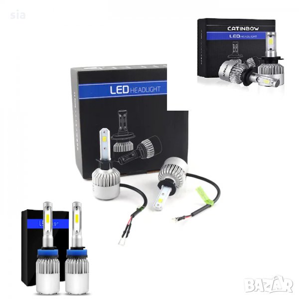 Комплект LED H1,H7,Hb3 и Hb4 диодни Крушки за фар Automat - 36W. 16000 Lm Над 150% по-ярка светлина., снимка 1
