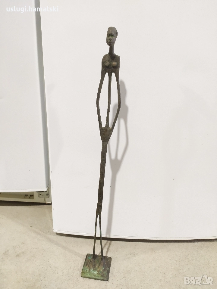 Стара африканска бронзова статуетка, снимка 1
