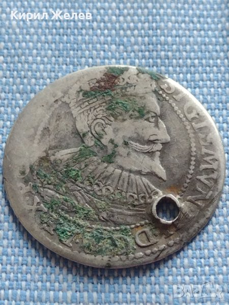 Сребърна монета 6 кройцера 1696г. Сигизмунд трети Малборг Полша 13743, снимка 1