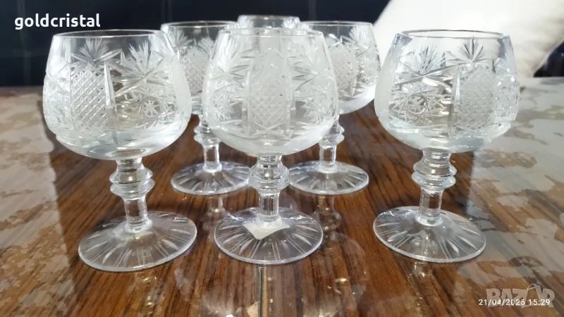 кристални чаши Ропотамо коняк, снимка 1