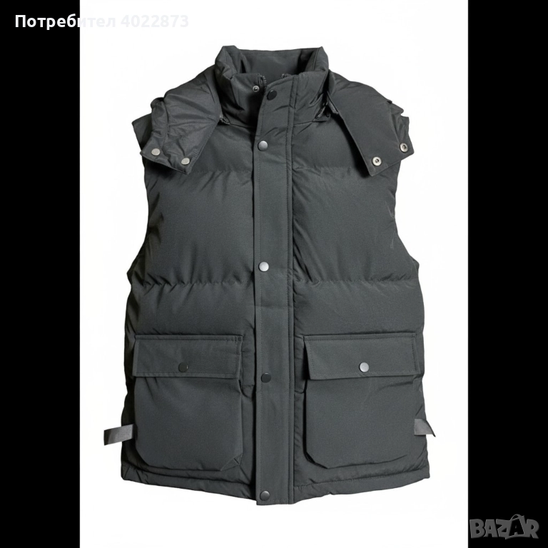 Мъжки Черен Карго Елек , снимка 1