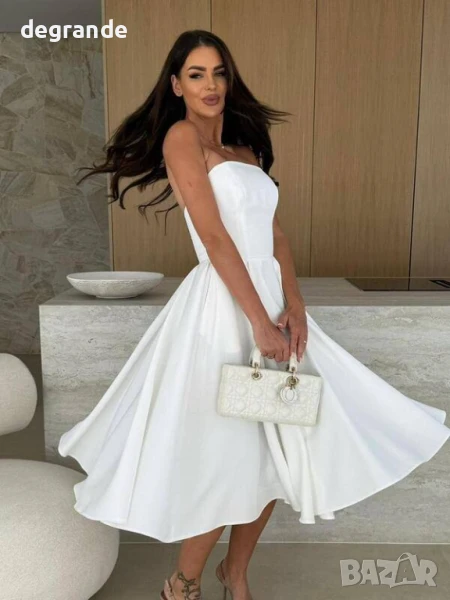 Бяла стилна рокля, снимка 1