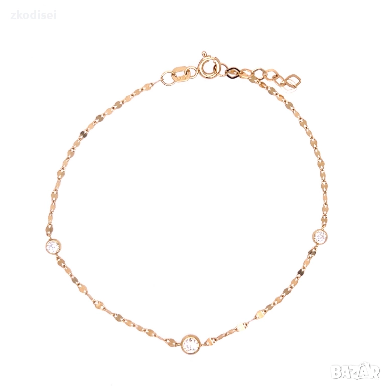 Златна дамска гривна 0,88гр. 19,0см. 14кр. проба:585 модел:36331-6, снимка 1