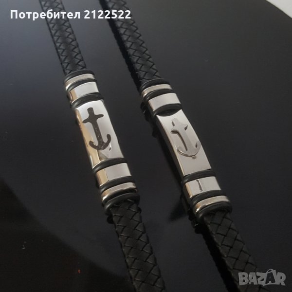 Мъжки гривни - кожа и стомана, снимка 1