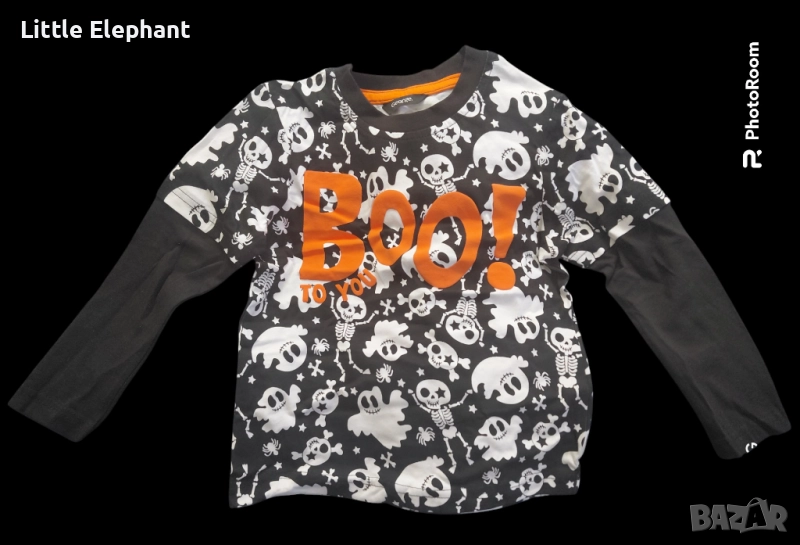 Блузка с дълъг ръкав за момченце на 2-3 години Halloween"Boo to you",Англия/нова, снимка 1