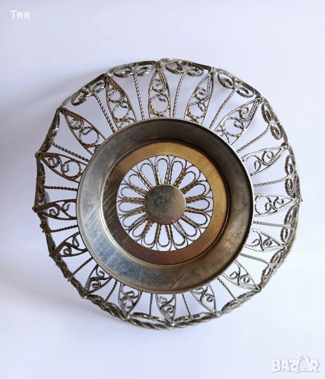 Бронзова кошничка/фруктиера ФИЛИГРАН, снимка 1