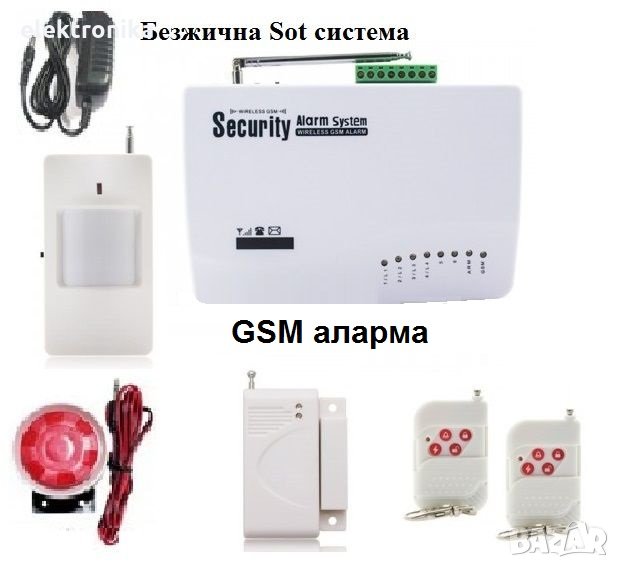 Охранителна Sot система за дома, вилата, гаража, магазина - безжична GSM аларма, снимка 1