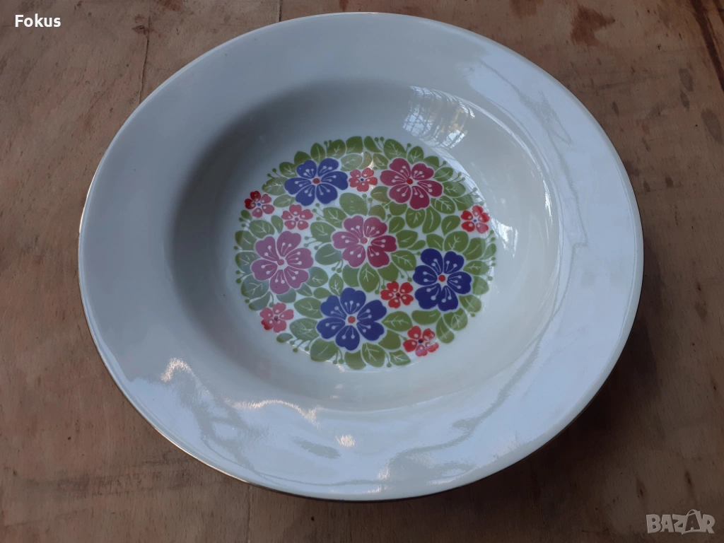 Български порцелан чиния шарена, снимка 1