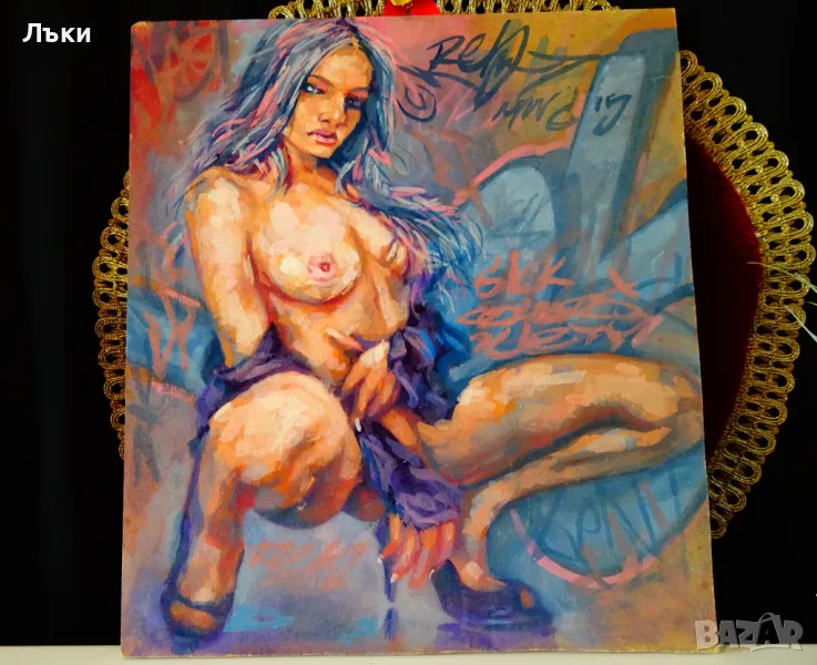 Авторска картина голо тяло,еротика,масло върху фазер. , снимка 1