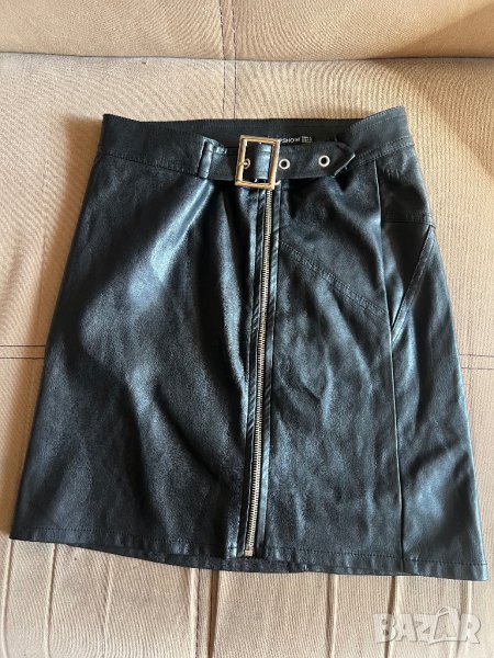 Дамска кожена пола с колан !, снимка 1