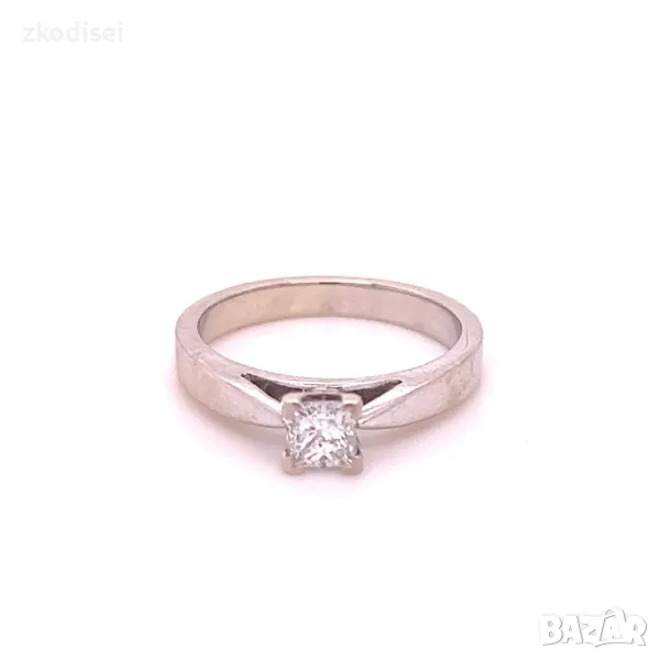 Златен дамски пръстен с диаманта 2.77гр. размер:48 14кр. проба:585 модел:28008-3, снимка 1