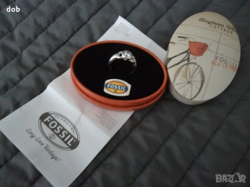  Fossil Пръстен от стерлингово сребро , снимка 1