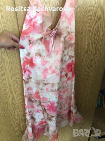 Розова лятна рокличка с къдрички, снимка 1