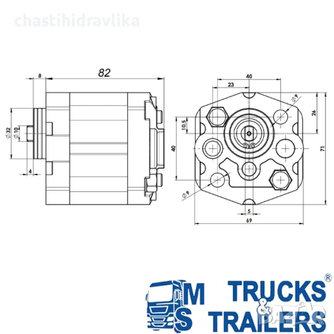 Хидравлична помпа 3.1cc/rev OMFB, снимка 2 - Части - 50681602