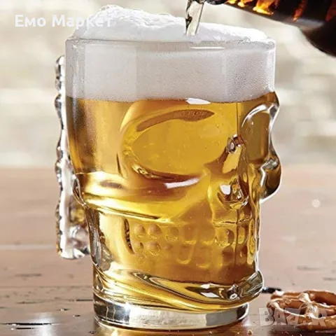 Уникална стъклена халба - Промоция за 2 бр, снимка 7 - Чаши - 48905387