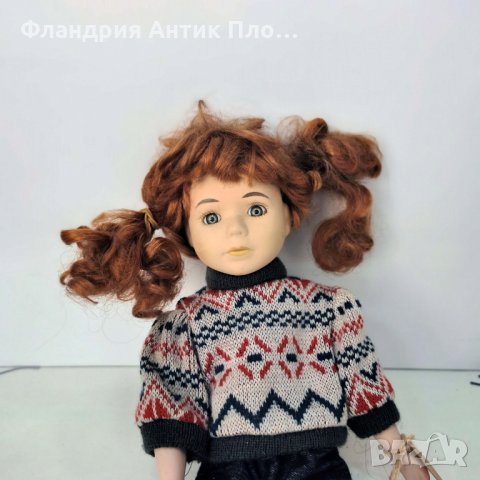 порцеланова кукла с червени къдрици, снимка 3 - Колекции - 25359775