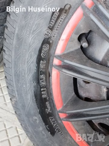 Гуми и джанти със тасове балансирани всичко е гот 185/70/14 CONTINENTAL PREMIUM Contact5 г Като нови, снимка 7 - Гуми и джанти - 39639194