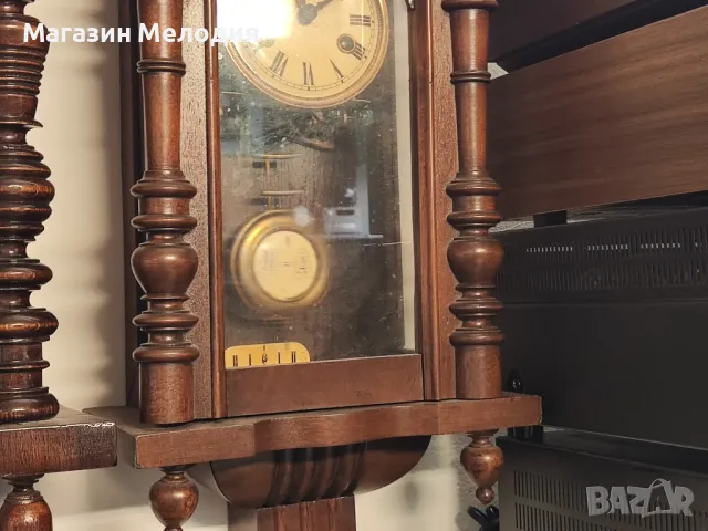 🕒 Немски стенен античен часовник Junghans на около 100г. Напълно автентичен. Профилактиран, готов з, снимка 6 - Стенни часовници - 50092630