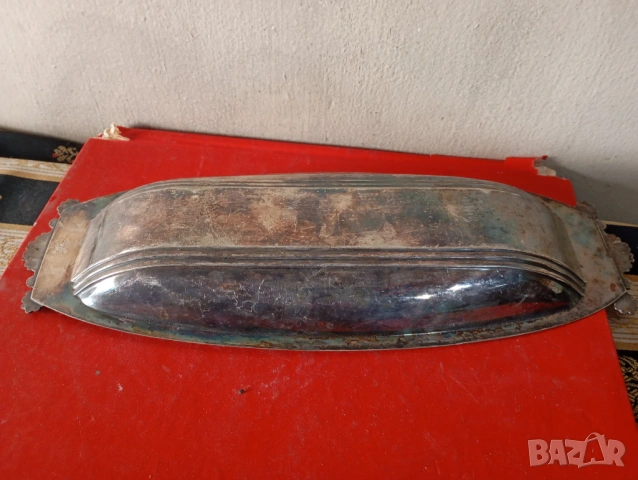 Посребрена купа,плато,панер арт деко, снимка 5 - Други ценни предмети - 54286262