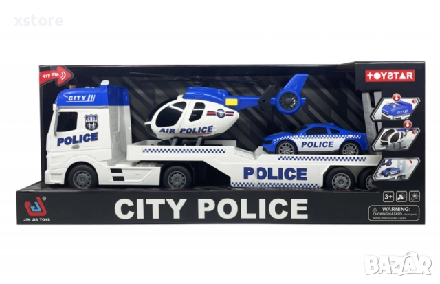 Автовоз с полицейски коли и хеликоптер, "City Police Transporter"