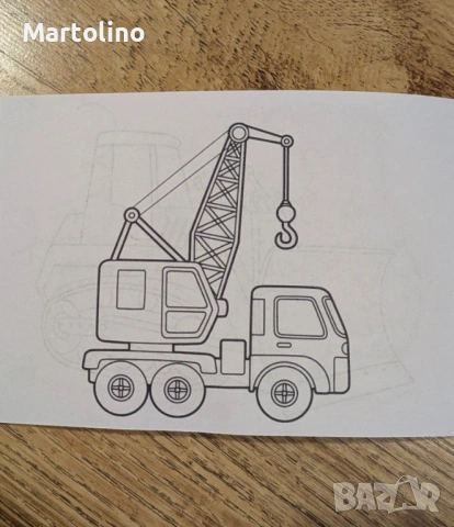 Персонализирана книжка за оцветяване багер / строителни машини, снимка 2 - Детски книжки - 53143816