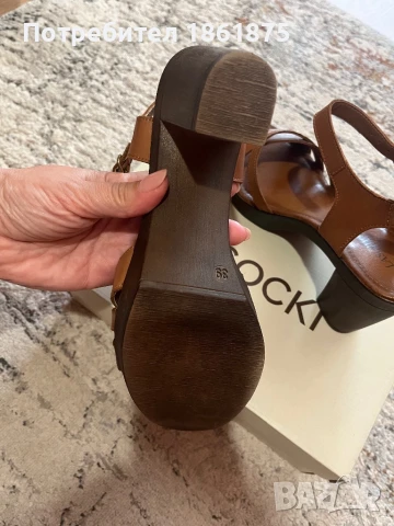 Дамски сандали на ток естествена кожа, снимка 3 - Сандали - 50971224