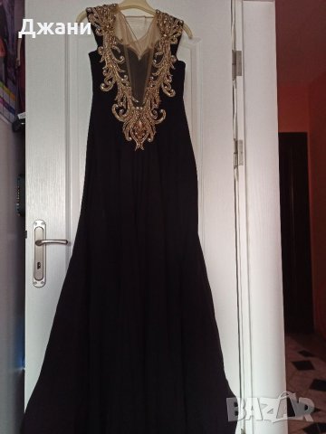 Дизайнерска Официална рокля с Златисти камъни 🖤🧡, снимка 11 - Рокли - 30195883