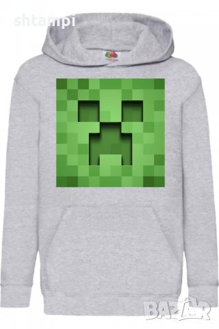 Детски Суитчър/Суитшърт Minecraft Creeper face 3,Minecraft,Игра,Подарък,Изненада,Забавление,Рожден Д, снимка 2 - Детски анцузи и суичери - 38326589