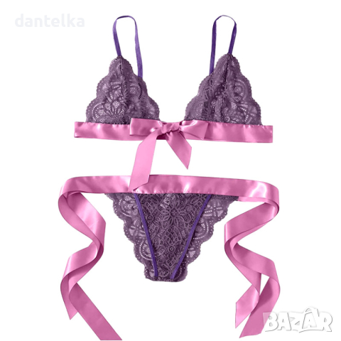 B230 Секси дантелен комплект. Еротично бельо. Секси бельо от две части. Съблазнително бельо, снимка 3 - Бельо - 44803839