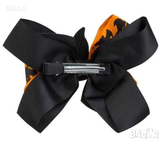 Хелоуин / Halloween фиба за коса – черна панделка с оранжева шапка, 13 см_1239895, снимка 2 - Шноли, диадеми, ленти - 52110634