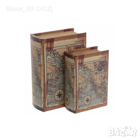 Кутия за съхранение тип "книга" с географски мотив , снимка 1 - Декорация за дома - 42565449
