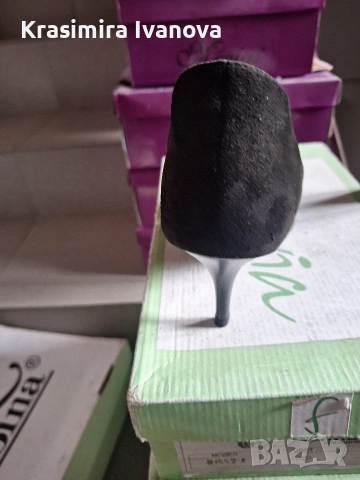 нови обувки Флавия естествен велур черен , снимка 4 - Дамски обувки на ток - 54193664