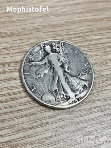 1/2 долар (Half Dollar) 1942 г, САЩ - сребърна монета, снимка 2 - Нумизматика и бонистика - 42729009