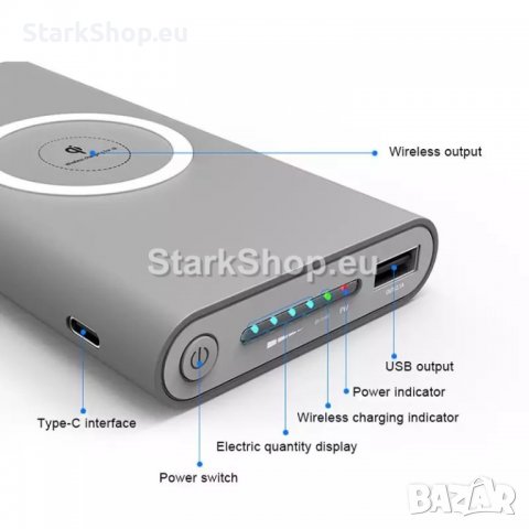 Qi Външна батерия с безжично зареждане PowerBank 30000mAh, снимка 7 - Друга електроника - 38498153