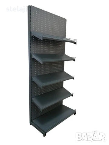 Стелаж с перфо гръб за куки в тъмно сив мат Еко Лайн/НОВИ/, снимка 6 - Стелажи и щандове - 51374581