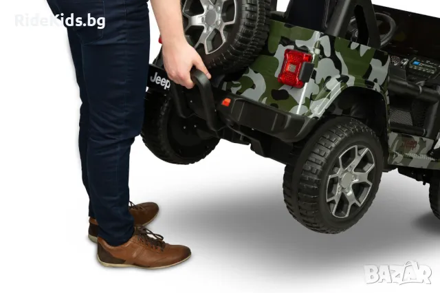 Офроуд акумулаторен автомобил  JEEP RUBICON Камофлаж– 4x4, до 35кг., с дистанционно и LED,, снимка 14 - Детски велосипеди, триколки и коли - 49975893