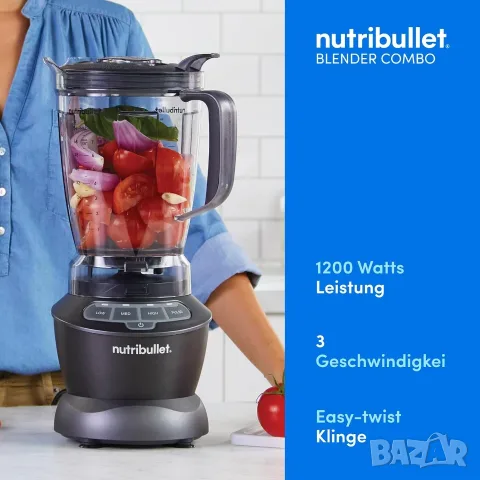 Блендер nutribullet Full Size Blender Combo 1200 W, NBF500MB, снимка 2 - Блендери - 56539025