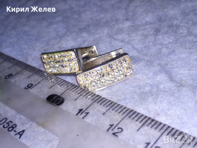 ВЕЛИКОЛЕПНИ СРЕБЪРНИ СКЪПОЦЕННИ ОБЕЦИ СРЕБРО 925 с БЯЛА ПОЗЛАТА АНГЛИЙСКИ Тип ЗАКОПЧАВАНЕ 37452, снимка 15 - Обеци - 40532591