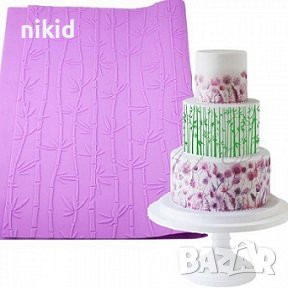 Бамбук Бамбукови пръчки силиконов молд форма подложка килим дантела торта фондан