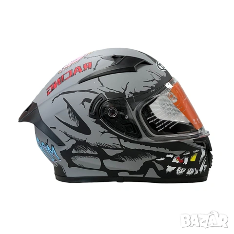 Мото каска с вградени очила, снимка 2 - Аксесоари и консумативи - 53299191