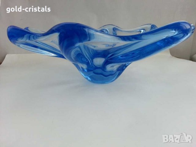 Кристална купа фруктиера чиния кобалт , снимка 7 - Антикварни и старинни предмети - 29843252