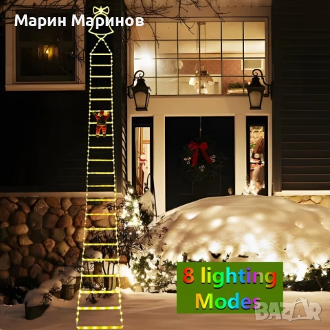 Коледна стълба с дядо Коледа., снимка 2 - Декорация за дома - 53289314