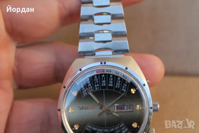 Японски автоматичен мъжки ръчен часовник ''Orient'' календар, снимка 9 - Мъжки - 47666351