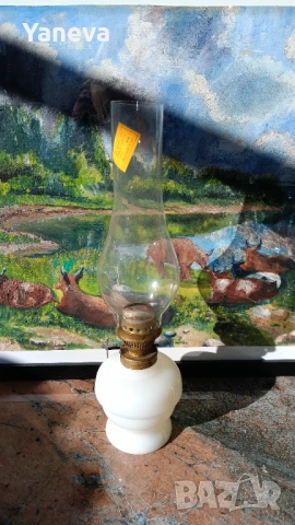Порцеланова, българска, стара газена лампа от СОЦА. , снимка 2 - Настолни лампи - 53074607