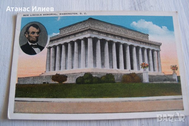 Стара пощенска картичка Мемориалът на Линкълн, САЩ. 1928г., снимка 1 - Филателия - 32061387