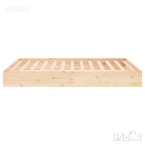 vidaXL Рамка за легло без матрак, масивна дървесина, 140x200 см, снимка 6 - Спални и легла - 56147936