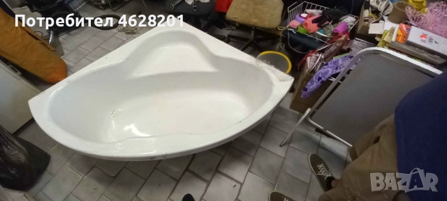 Акрилна ъглова вана .Размер: 120 x 120 x 41 см I 140 л, снимка 4 - Други стоки за дома - 52118398