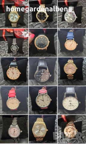 Дамски луксозни часовници с кристали — метална верижка — различни модели и цветове