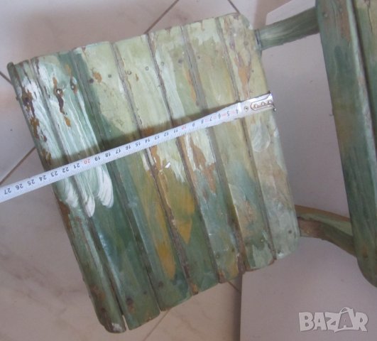 Старо детско дървено столче, стол, столче, рибарско, дървено, стари столове, снимка 5 - Други - 31236565