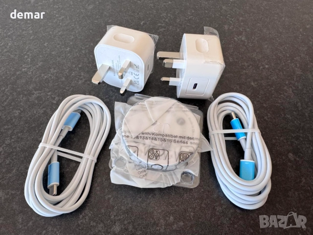 Безжично магнитно зарядно за iPhone (2 броя), 15W Mag-Safe зарядна подложка и 20W кабелно зареждане, снимка 9 - Безжични зарядни - 54342162